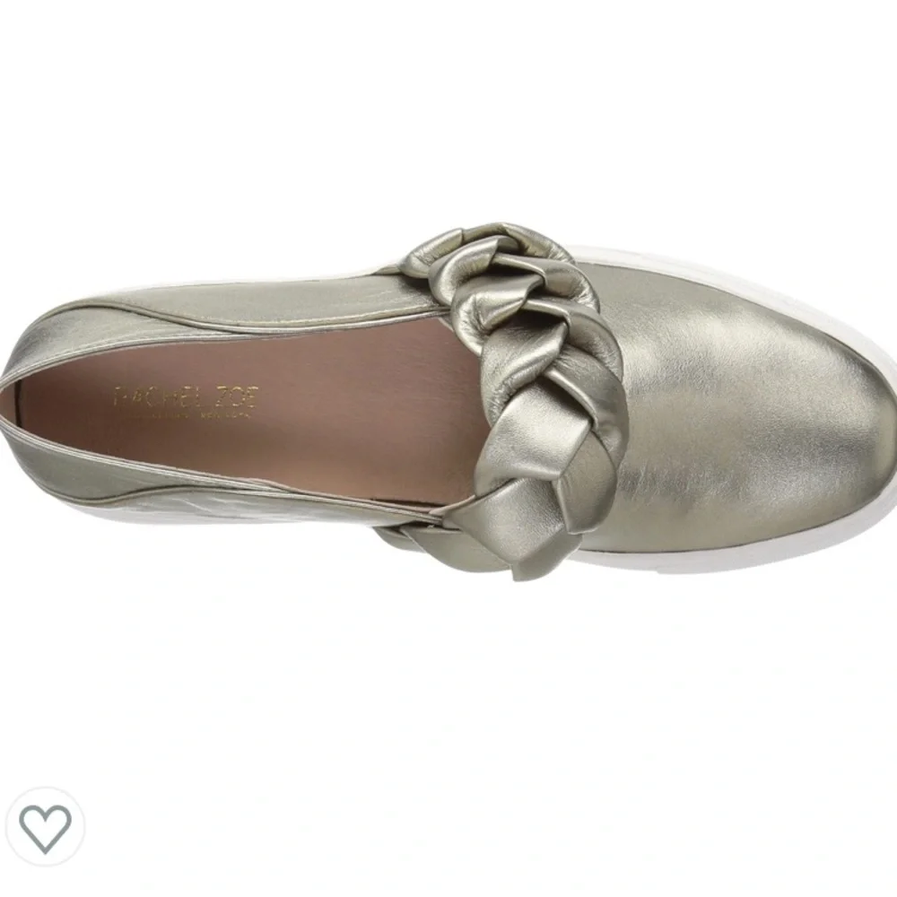 Rachel Zoe Burke Gold Metallic Braided Sneaker - Picture 3 of 11